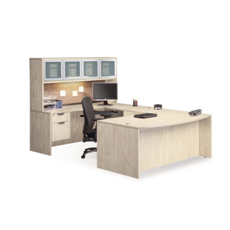 Bowfront Workstation with Optional Hutch