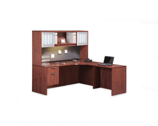 Classic L-Shaped Corner Desk with Optional Hutch