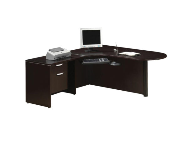 Bullet Desk Workstation with a 3/4 Box/File Pedestal