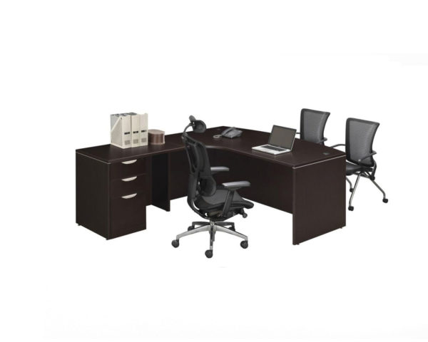 Radius Bowfront Desk with Box/Box/File Pedestal